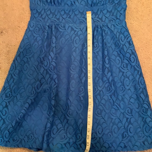 EUC Dress Barn Lace Overlay Sleeveless Royal Blue Dress - Picture 7 of 9